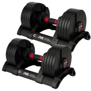 core fitness® adjustable dumbbell weight set by affordable dumbbells